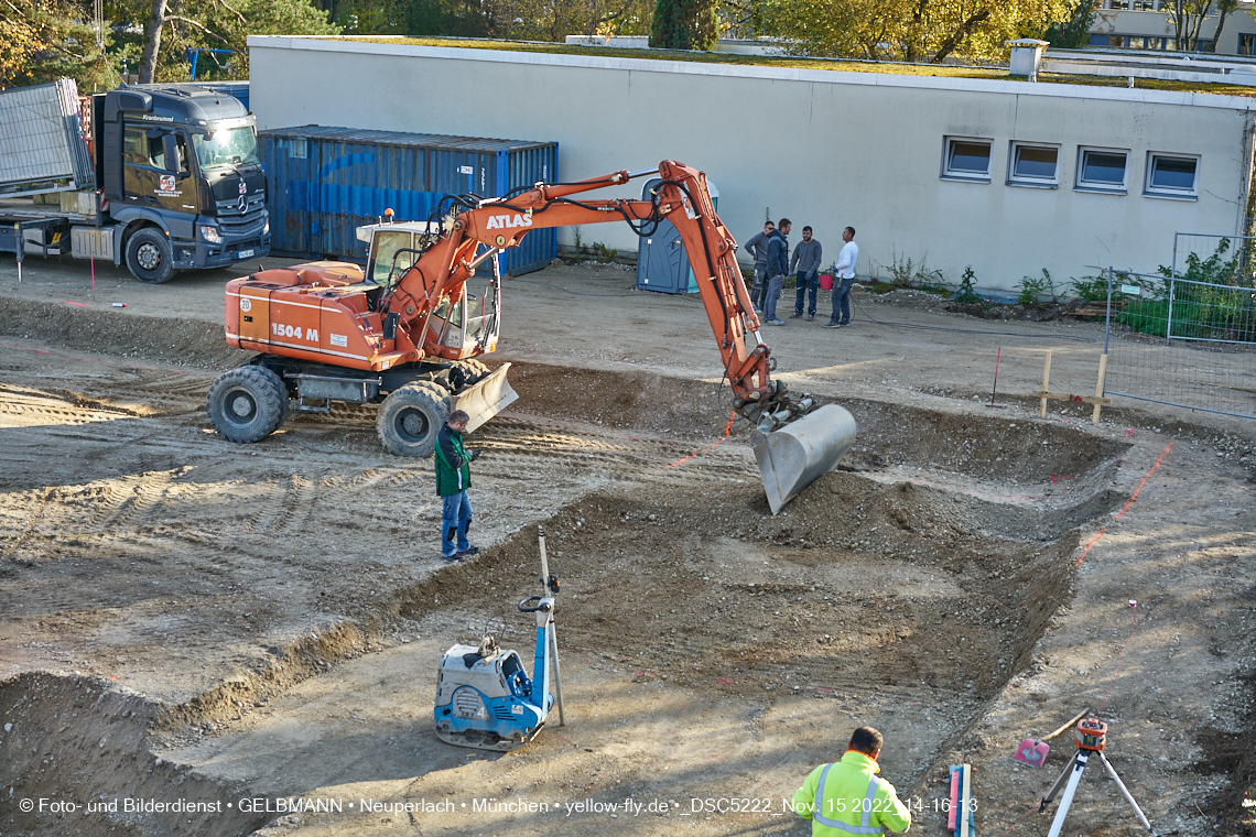 15.11.2022 - Baustelle an der Quiddestraße Haus für Kinder in Neuperlach